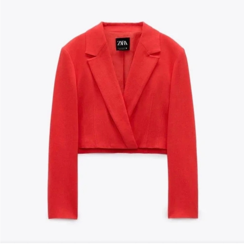 Zara Women's Orange Cropped Jacket